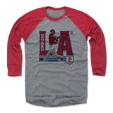 Mens Baseball T-Shirt Red / Heather Gray