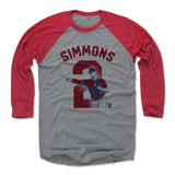 Mens Baseball T-Shirt Red / Heather Gray