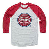 Mens Baseball T-Shirt Red / Ash