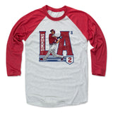 Mens Baseball T-Shirt Red / Ash