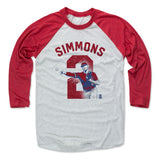 Mens Baseball T-Shirt Red / Ash