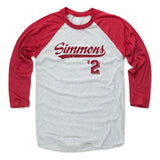 Mens Baseball T-Shirt Red / Ash
